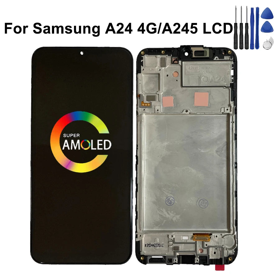 Pantalla LCD OLED para Samsung A24 4G A245 A245F A245M A245N, montaje de digitalizador táctil de pantalla LCD de repuesto