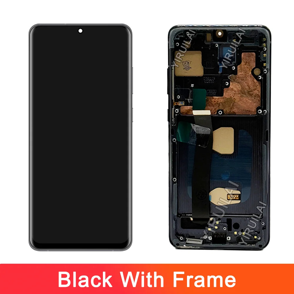 TFT S20 Ultra LCD con marco para Samsung S20 Ultra 5G LCD G988 G988B SM-G988U pantalla táctil digitalizador reemplazo