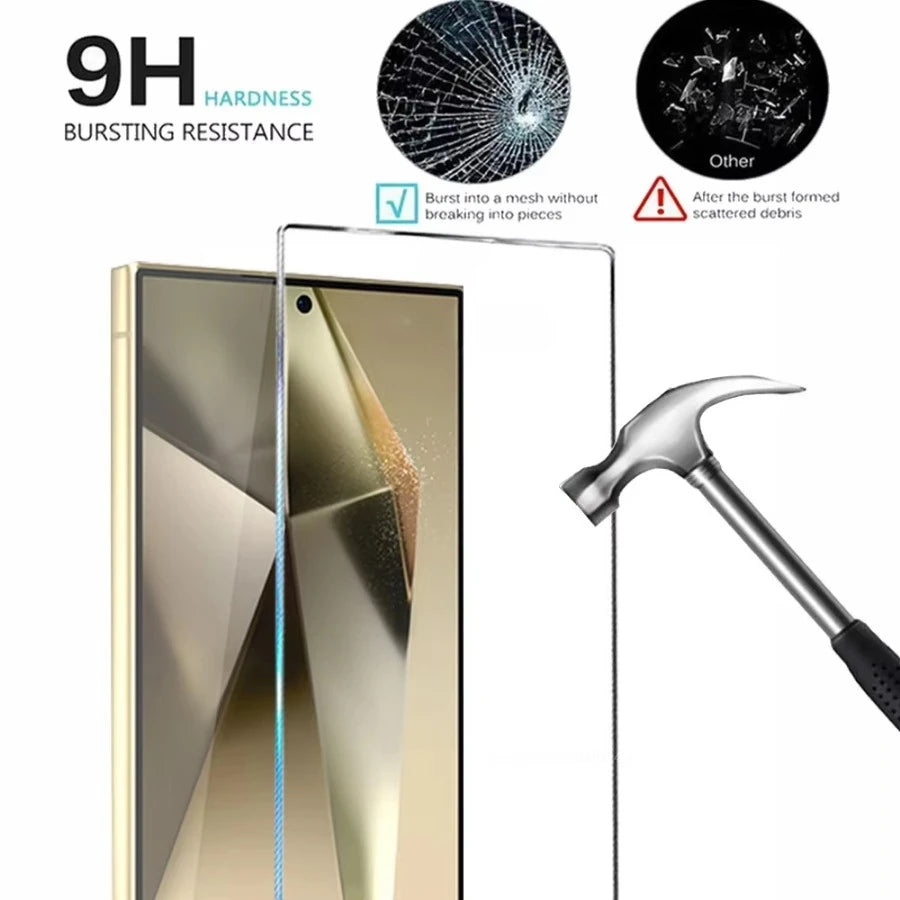 Pack 6en1 Protector Pantalla Cristal Templado UV + Lente Cámara para Samsung Galaxy S24/S23/S22/S21 Ultra/Plus (Desbloqueo Huella)