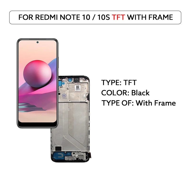 AMOLED LCD For Xiaomi Redmi Note 10 4G 10S LCD Display Touch Screen Digitizer Assembly For Redmi Note10S M2101K7AI M2101K7BG