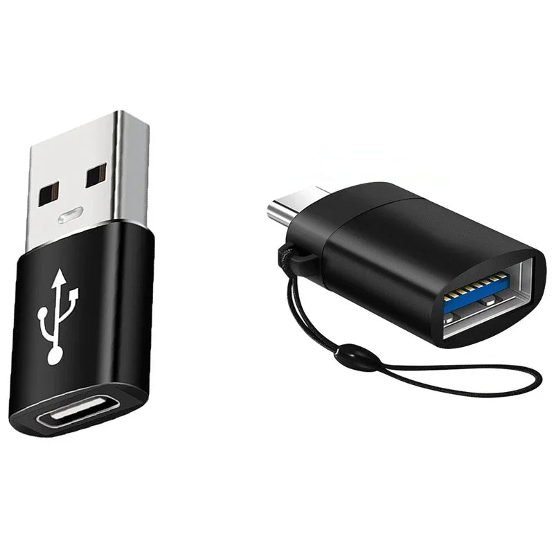 Adaptador Convertidor OTG USB 3.0 Macho a Tipo C Hembra para Cargador/PC/MacBook/Auto/USB iPad (2 Unidades)