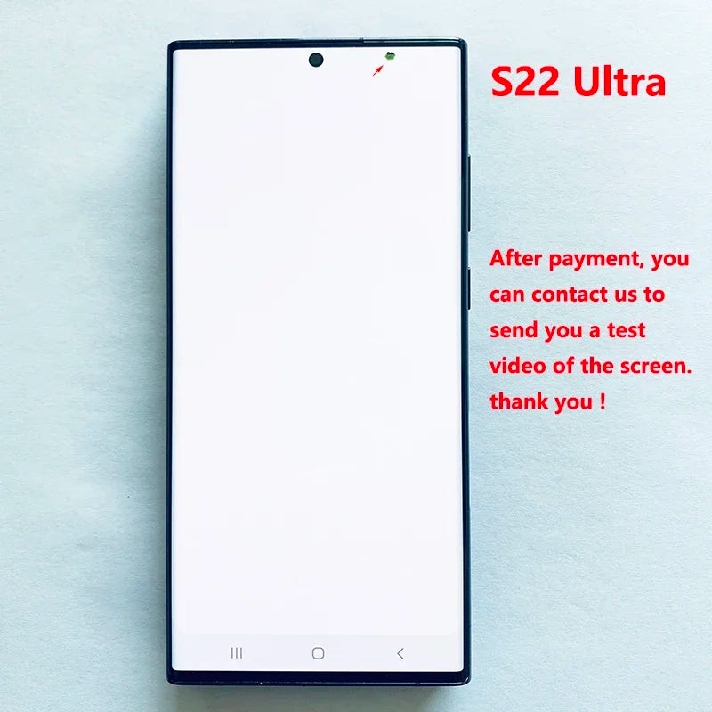 Pantalla 6.8" Super AMOLED con Marco y Digitalizador Táctil para Samsung S22 Ultra 5G (S908/S908U/S908B) (Con Defecto Estético)