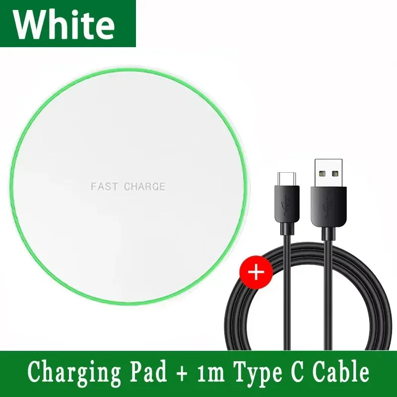 Cargador Inalámbrico Rápido Inducción para iPhone X/XR/XS Max/Mini / 12/13/15/16 Pro / Samsung S8-S10/S21/S22/Note (2025)