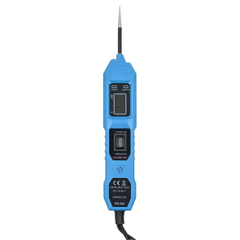 Tester Circuito Eléctrico Aermotor (6V-48V DC) con Display LED y Luz - Herramienta Diagnóstico Sistema Eléctrico Auto