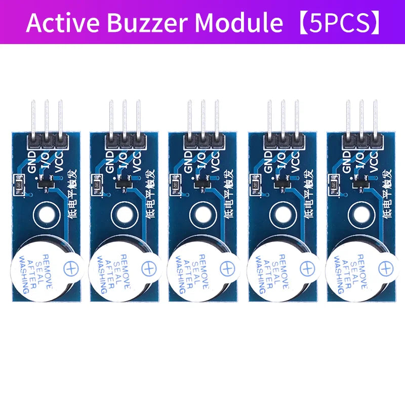 Módulo Buzzer Activo/Pasivo (3.3V-5V) Nivel Bajo para Arduino DIY Kit (1/5/10 Unidades)