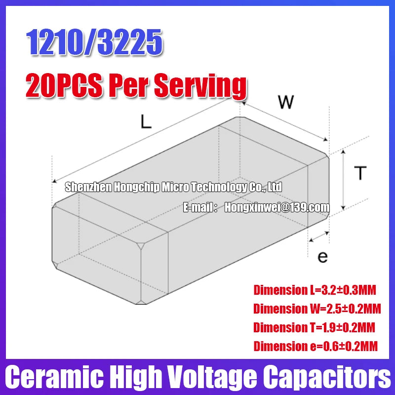 Capacitor Cerámico Alto Voltaje SMD 1210 (22uF 226K, 63V/100V, X7R 10%) MLCC No Polar - Pack 20 Unidades