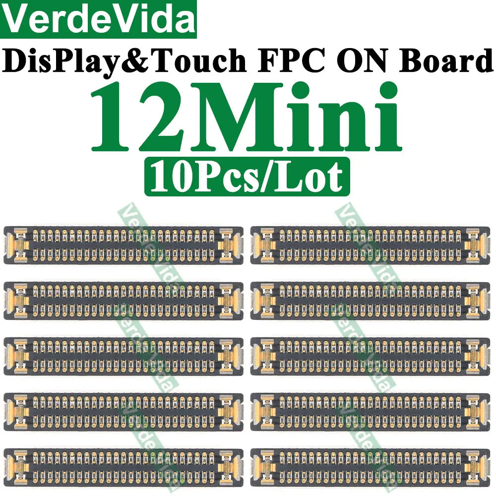 Conector FPC Pantalla LCD / Táctil en Placa Base para iPhone X/XS/XR/11/12/13/14/15/16 Pro Max/Plus (10 Unidades)