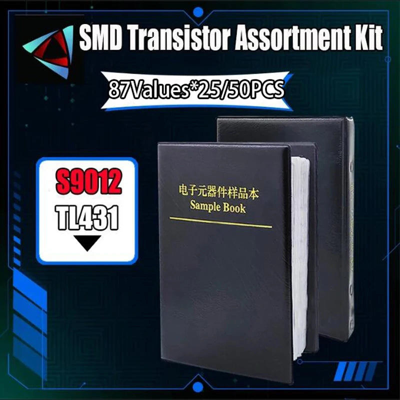 Kit Libro Muestras Transistores/Diodos/ICs SMD SOT-23 - 87 Valores (25/50 Unids c/u)