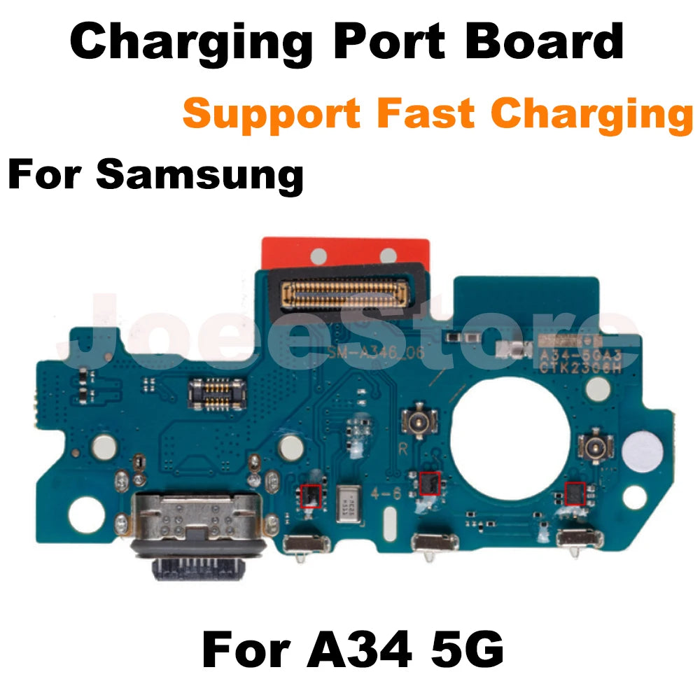 Placa Puerto Carga Rápida USB con Micrófono y Flex para Samsung Galaxy A12-A14/A23/A24/A33/A52/A53/A72/A73