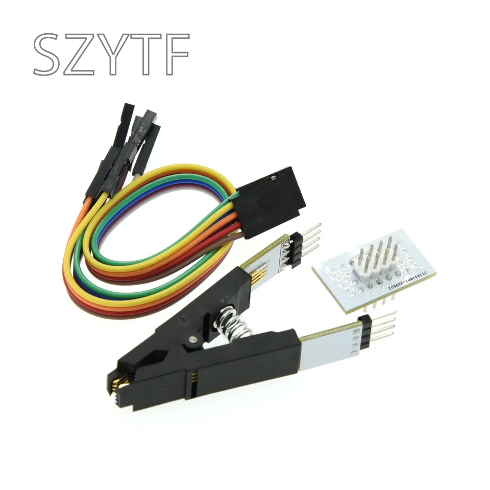 Kit Programador USB CH341A 24/25 Series EEPROM Flash BIOS + Clip Test SOIC8/SOP8