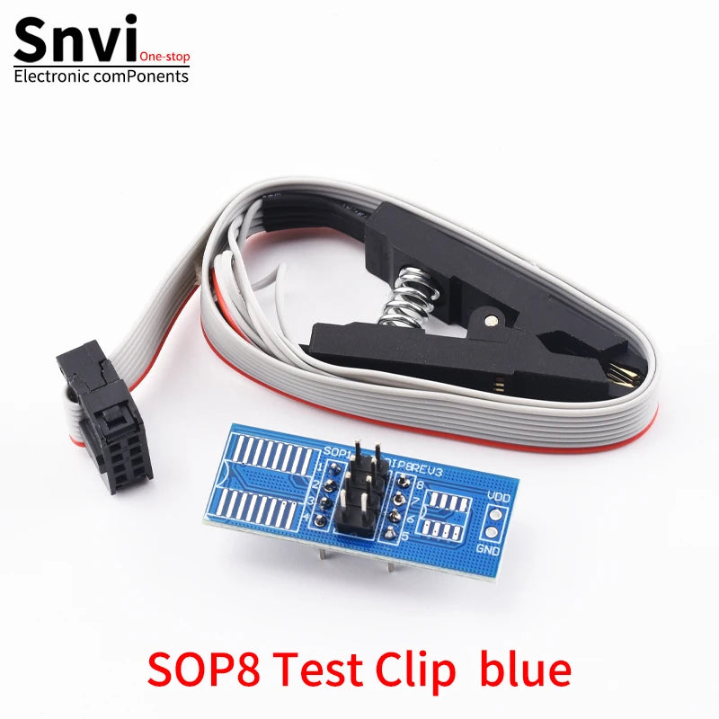 Kit Programador USB CH341A 24/25 Series EEPROM Flash BIOS + Clip Test SOIC8/SOP8