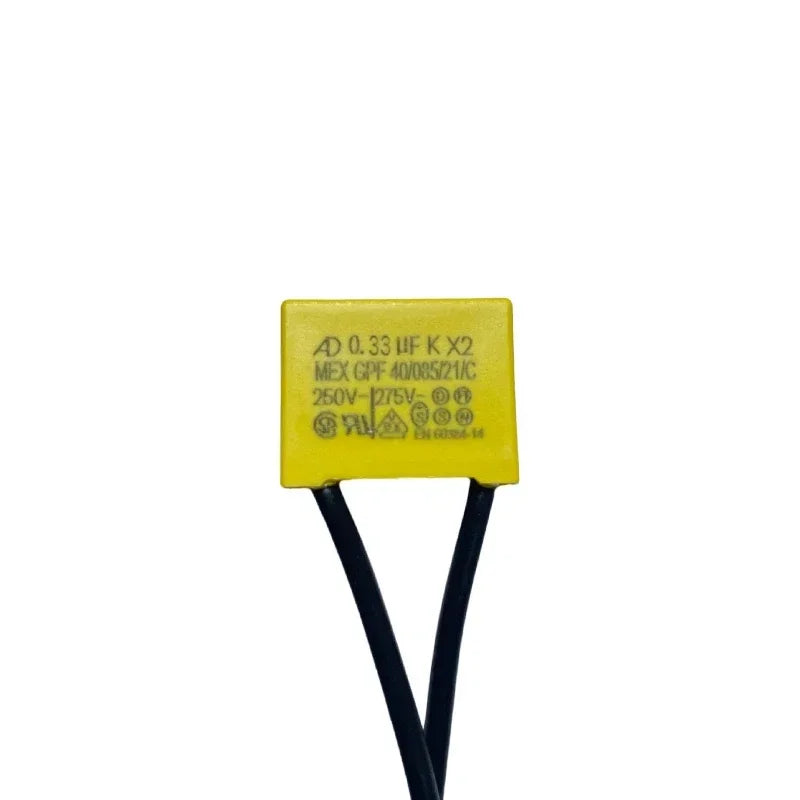 Capacitor Seguridad X2 (0.1uF-0.47uF, 275V AC) con Cable Flexible - Pack 5 Unidades (Valores Surtidos)