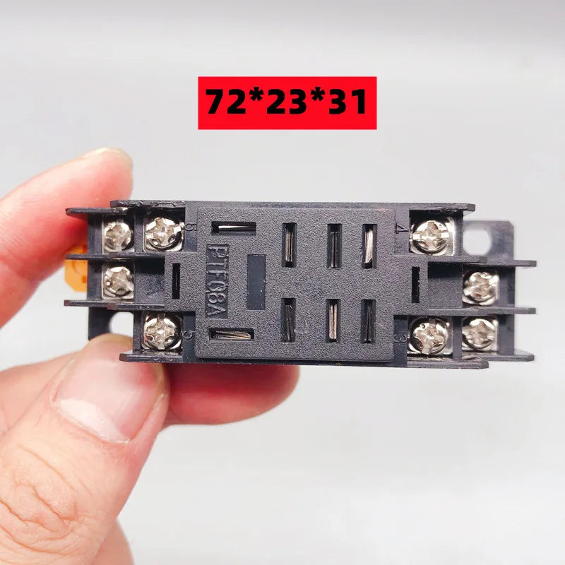 Relé Electromagnético Intermedio LY2NJ/HH62P DPDT 8-Pin 10A 250VAC con Base Zócalo - Bobina (12VDC/24VDC/110VAC/220VAC)