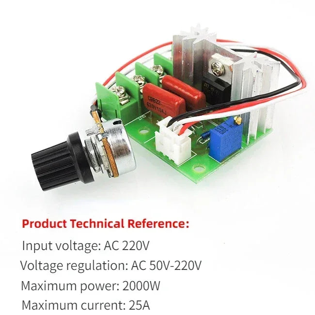 Controlador Velocidad Motor AC 110V/220V 2000W/4000W SCR Regulador Voltaje Dimmer Termostato Alta Potencia