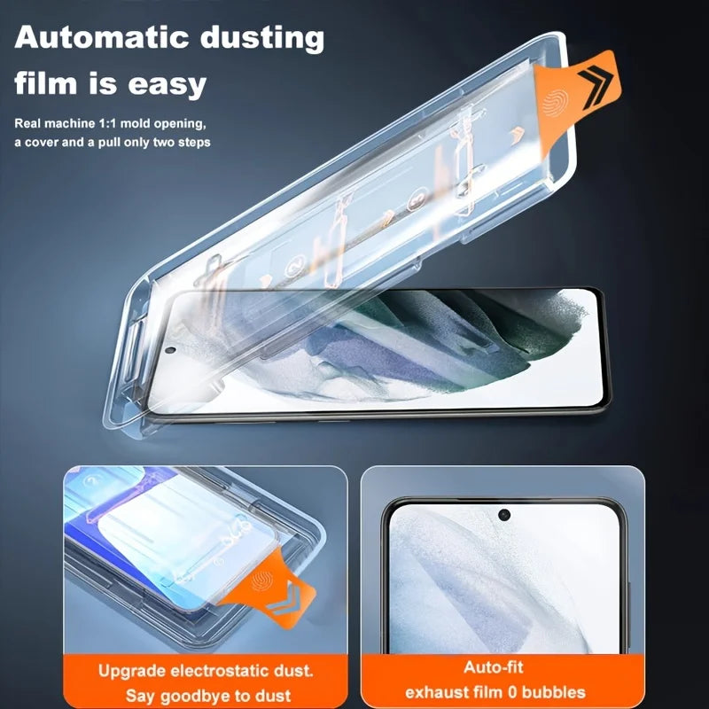 Pack 2 Protectores Pantalla Cristal Templado HD (Instalación Fácil) para Samsung Galaxy S21-S25 FE/Ultra/Plus