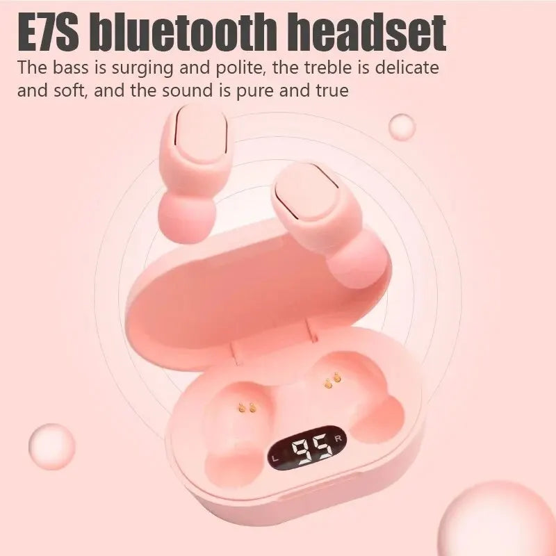Auriculares Inalámbricos TWS E7S Bluetooth 5.3 Fone con Micrófono (Cancelación Ruido) para Xiaomi