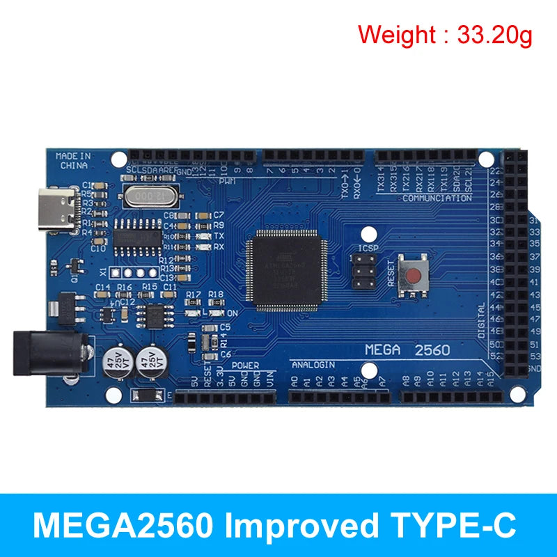 Placa Desarrollo TZT Mega2560 (ATMEGA16U2 / Pro Mini / WiFi R3 ATmega2560 CH340G) compatible Arduino Mega R3 / ESP8266