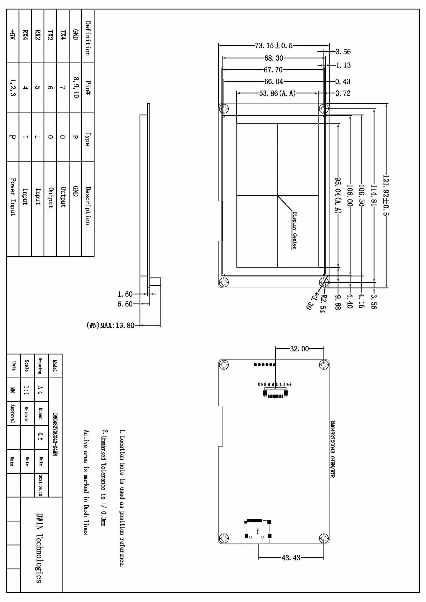 Pantalla Táctil Inteligente HMI DWIN 4.3" (480x272) TFT LCD - Bajo Costo