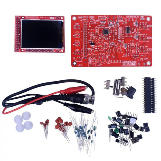 Kit Osciloscopio Digital DIY DSO138 (Código Abierto) con Sonda Cocodrilo y Case Acrílico + Generador XR2206