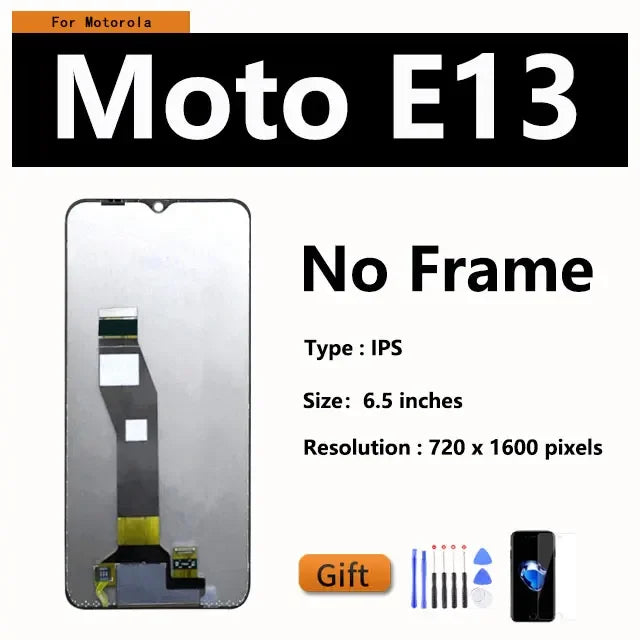 6.5" OEM LCD For Motorola Moto G13 G23 G53 G73 E13 XT2335-2 Display Touch Screen Digitizer Replacement With Frame