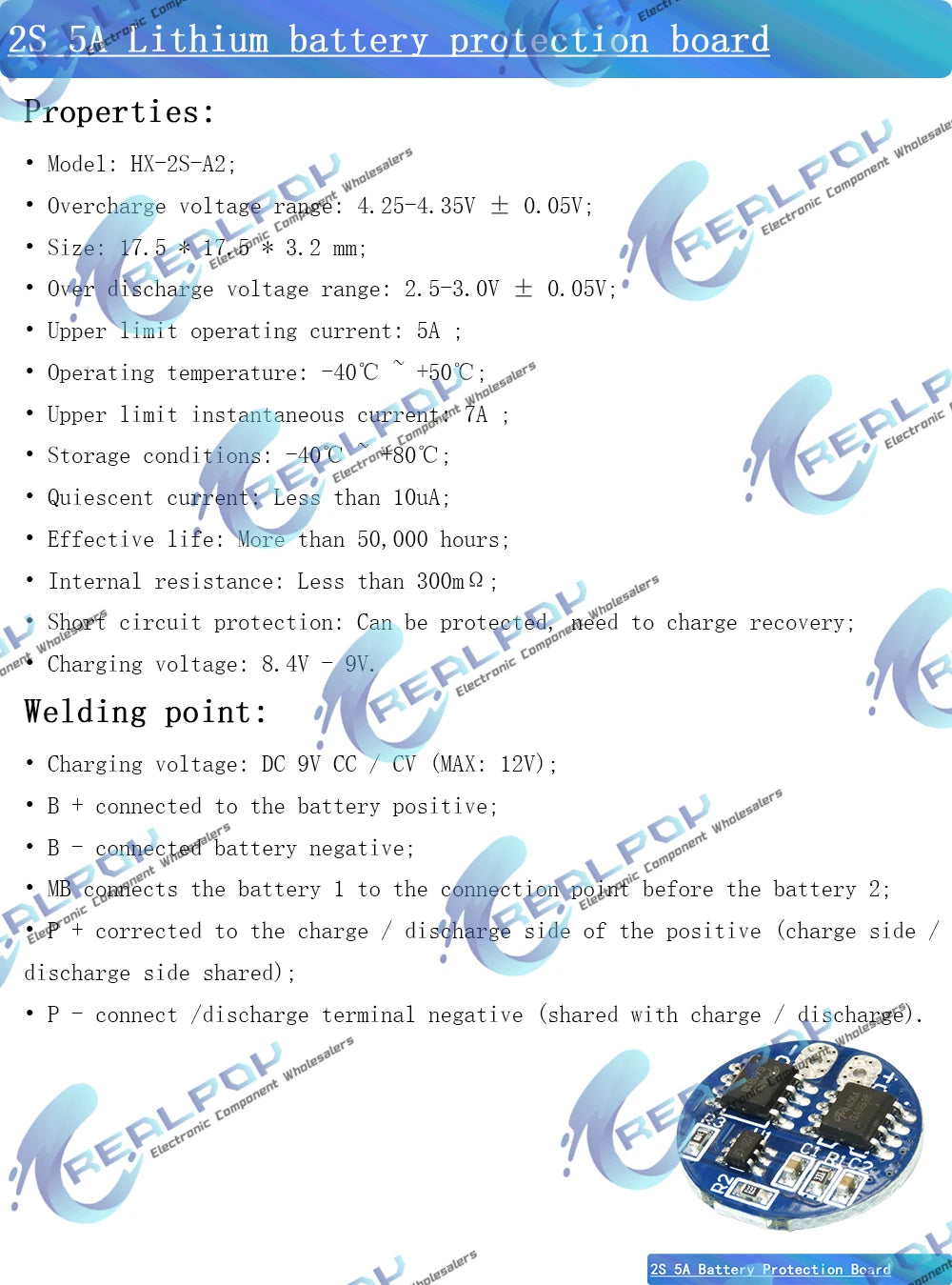 2S 2A 3A 4A 5A 8A 10A 13A 20A 7.4V 8.4V Li-ion 18650 Lithium battery protection board / BMS board Standard / Balance