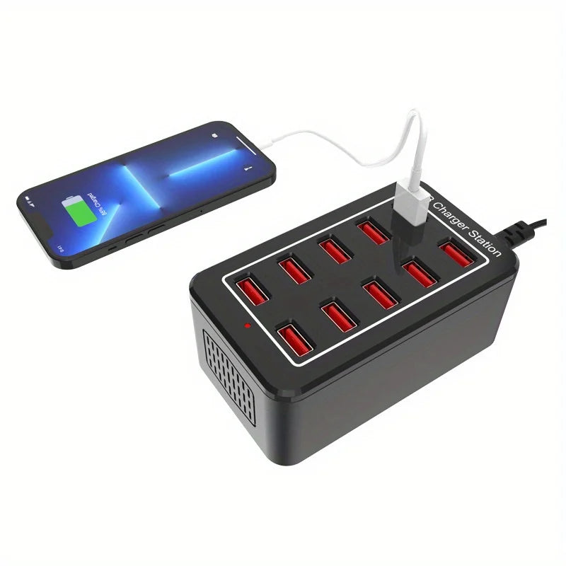 Hub Cargador USB Inteligente Escritorio 20/30 Puertos (100W/150W) Estación Carga Multi-Puerto para Samsung/iPhone/iPad/Tablet