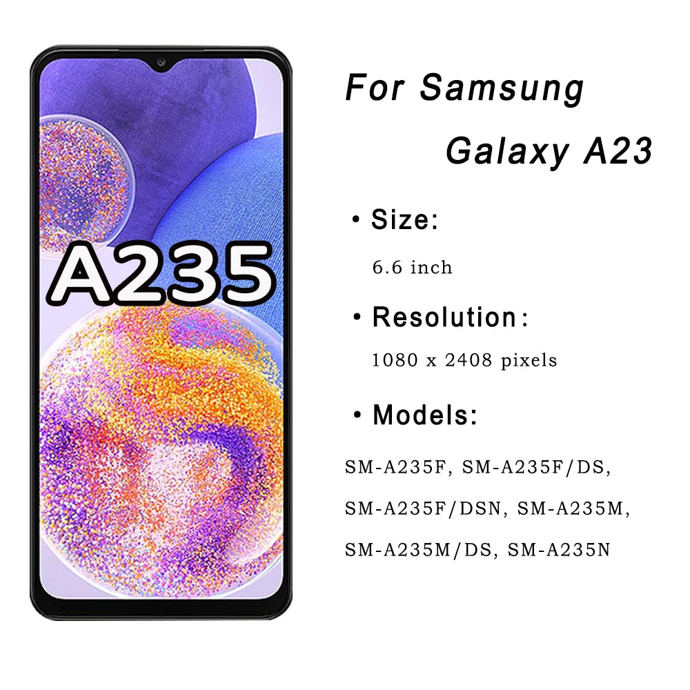 Pantalla LCD de 6,6 pulgadas para Samsung Galaxy A23 4G, Digitalizador de pantalla táctil para Samsung A235 A235F A235M A235N SM-A235F/DS, montaje LCD