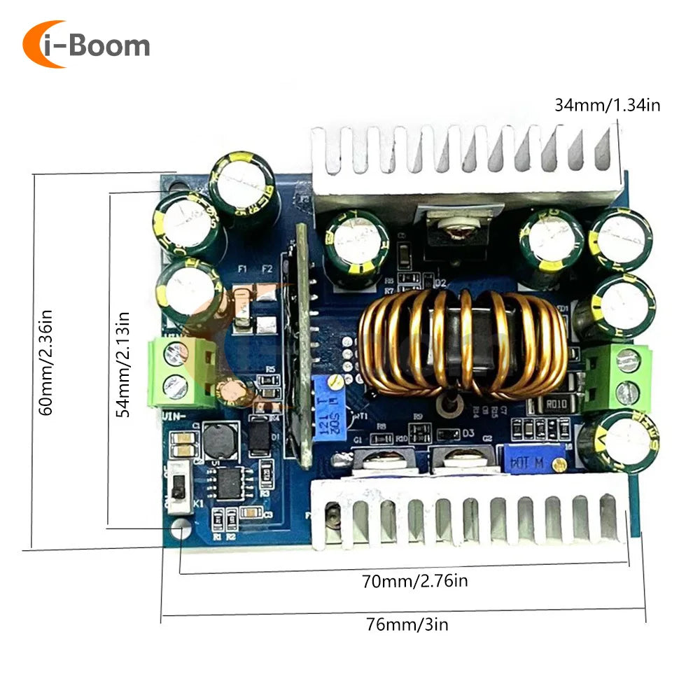 Módulo Convertidor Buck DC 12-95V a 1.5-90V 18A Regulador Voltaje Ajustable