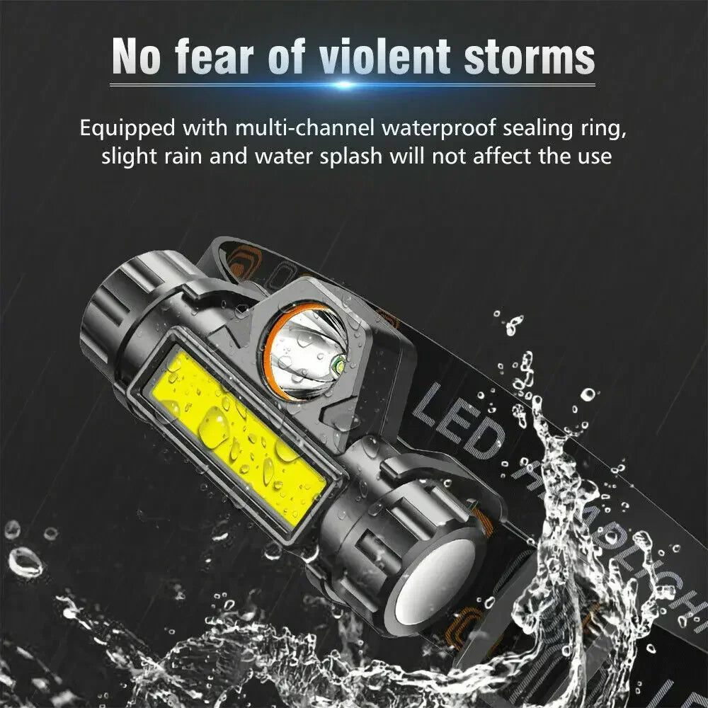Linterna Frontal LED COB Recargable Magnética Potente Impermeable para Pesca Exterior (1-5 Unidades)