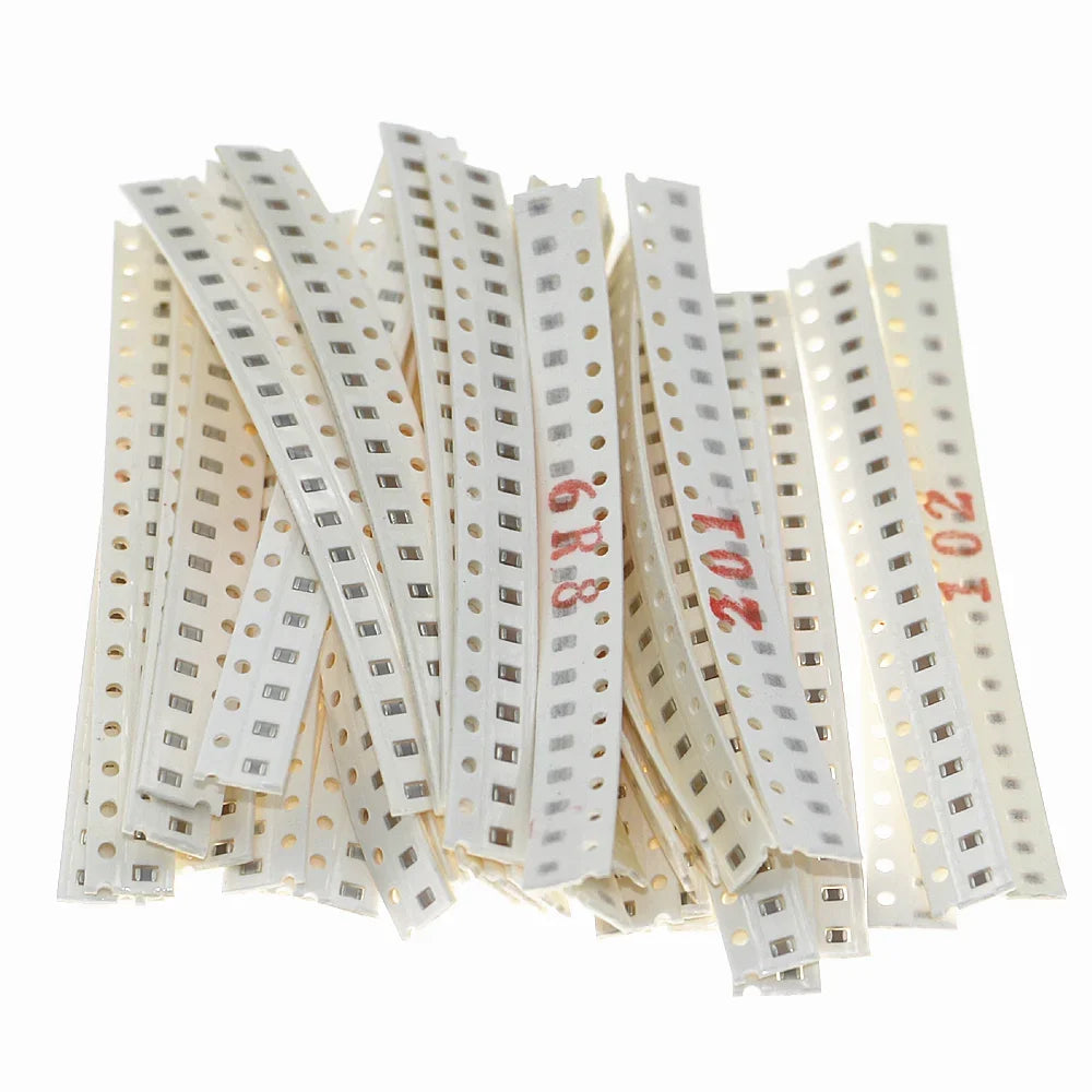 Kit Surtido Resistencias SMD 0805 (0Ω-10MΩ, 50 Val) y Capacitores (2.2pF-1uF, 40 Val) - Pack 2300 Piezas