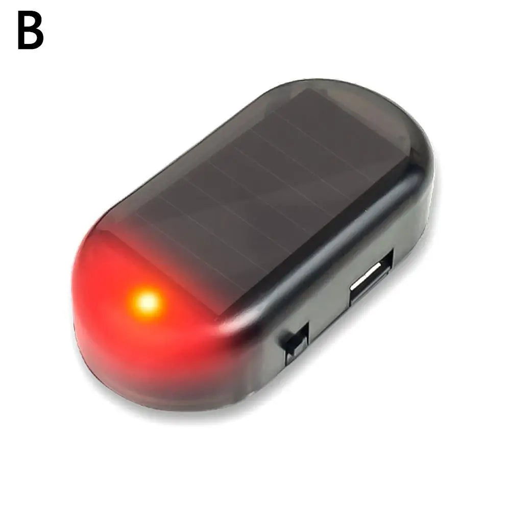 Luz Seguridad Falsa Solar para Auto (Alarma Simulada Dummy Inalámbrica) Lámpara Advertencia Antirrobo LED Intermitente