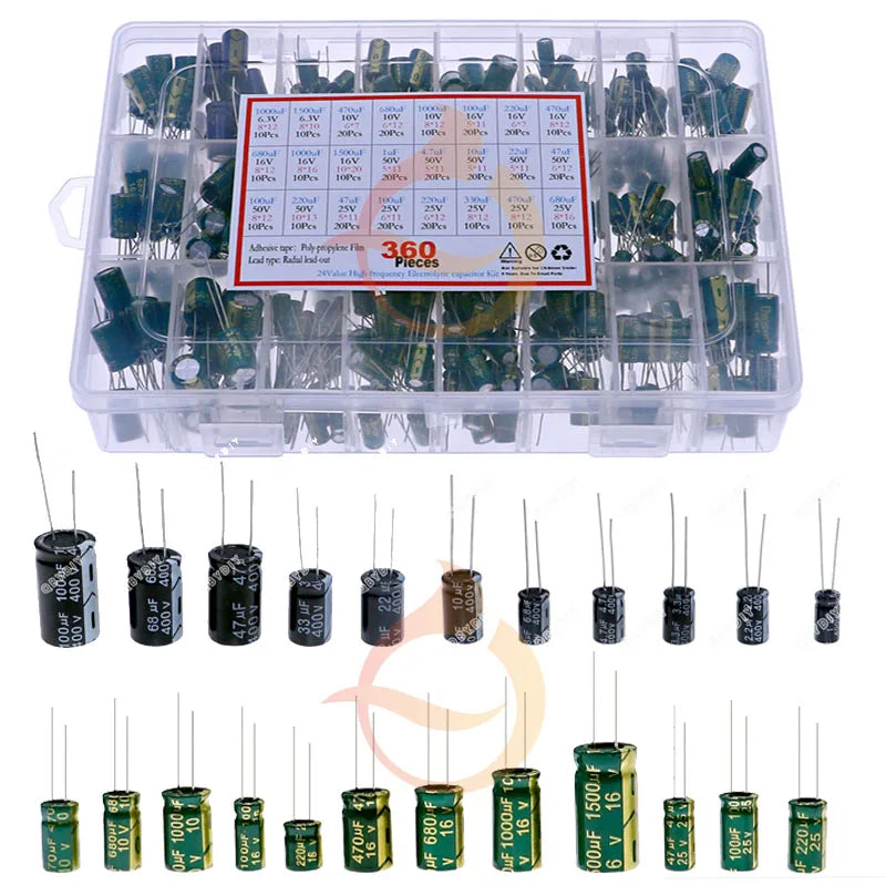 Kit Surtido Capacitores Electrolíticos DIP/SMD (1uF-1500uF, 16V-400V)
