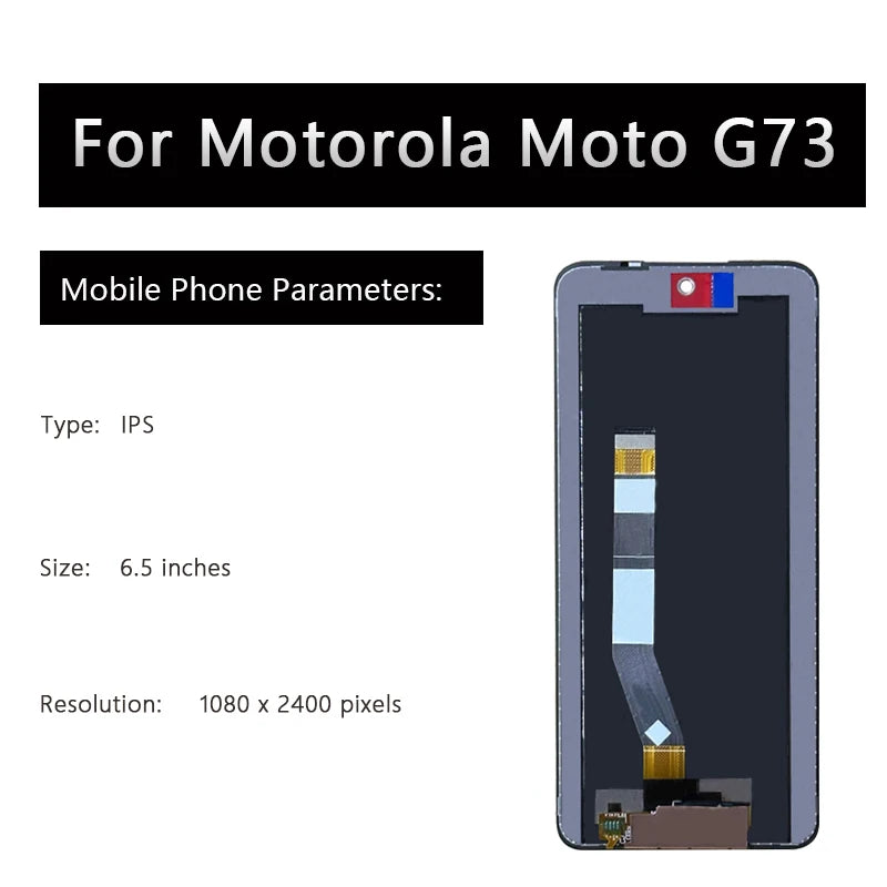 6.5" OEM LCD For Motorola Moto G13 G23 G53 G73 E13 XT2335-2 Display Touch Screen Digitizer Replacement With Frame