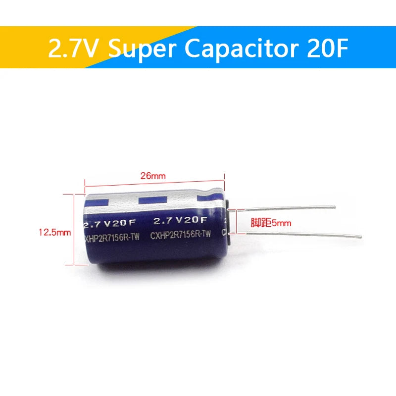 Supercapacitores Farad 2.7V - Varios Valores (0.5F a 60F)