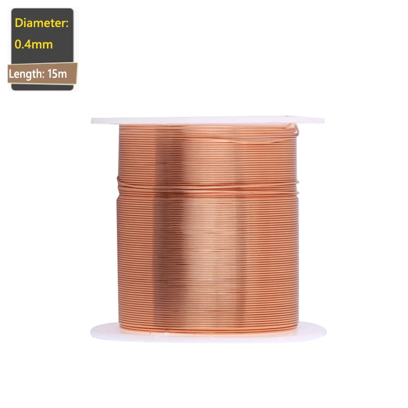 Alambre Cobre Esmaltado (0.06mm - 1.2mm) para Bobinado / Imán (1-3 Rollos)
