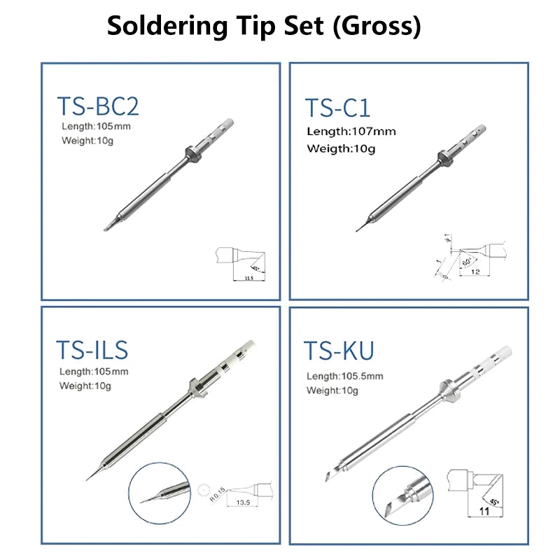 MINI Welding Nozzle Knife Horseshoe TS-BC2 C1 KU ILS B2 I C4 D24 K J02 JL02 BC3 For TS101 Pin64 Pinecil V2 Soldering Iron Tips