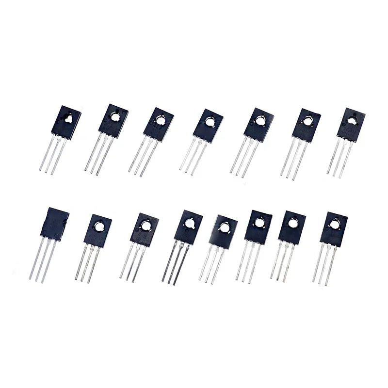 Kit Surtido 150 Pcs Transistores TO-126 (B772, D882, BD139, BD140, C106, D669, B649, D237, D238, 13003, BD136, BD235, BD438, BT134, 2P4M)