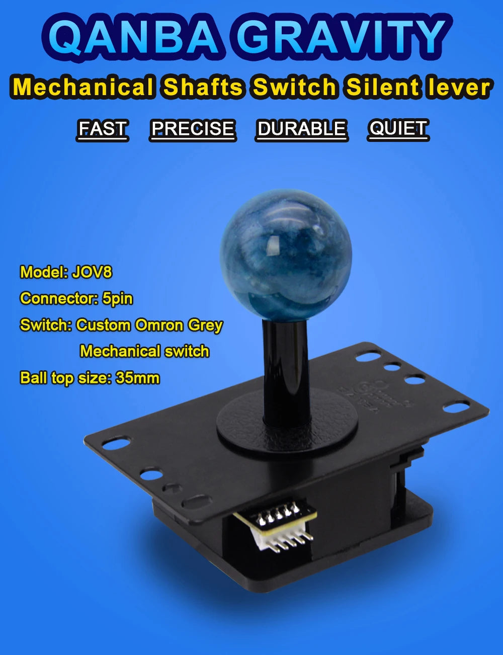 Ejes Palanca Joystick Arcade Mecánicos Silenciosos Qanba Gravity (JOV8S/JCV8) Accesorios DIY Rápidos