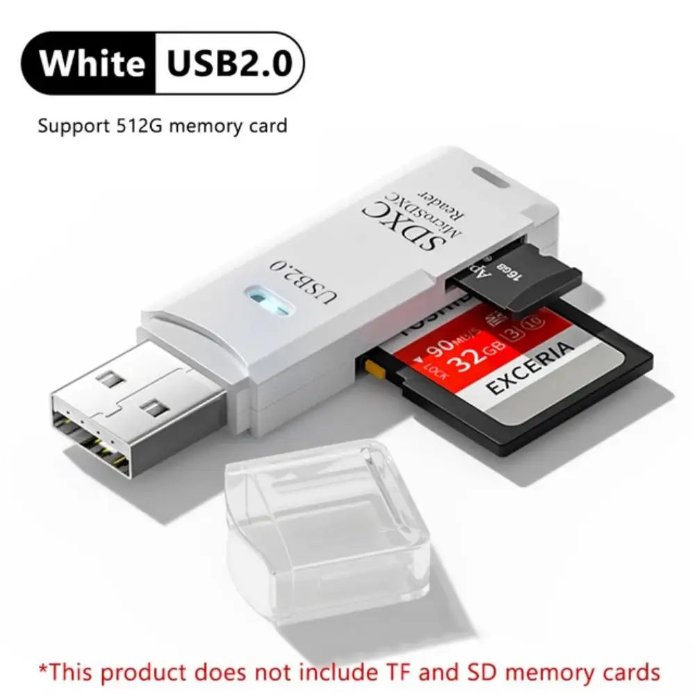 Lector Tarjetas Multifuncional 2 en 1 Alta Velocidad USB 3.0/2.0 (Soporta TF+SD) para Computadora/Tablet/Cámara/Laptop/Auto