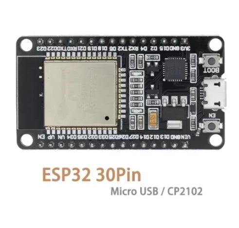 Placa Desarrollo ESP32 (30 Pines, ESP32-WROOM-32S/32D) Módulo Inalámbrico WiFi Bluetooth Doble Núcleo Bajo Consumo