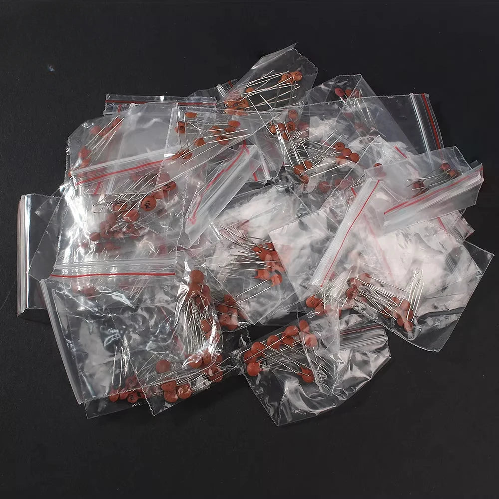 Kit Surtido Capacitor Cerámico (2pF-0.1uF) Componentes Electrónicos DIY - Pack 300/960 Piezas