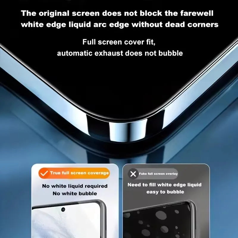 Protector de pantalla de fácil instalación sin polvo con revestimiento oleofóbico para Samsung Galaxy S25 S24 S21 S22 S23 Ultra Plus, 3 uds.