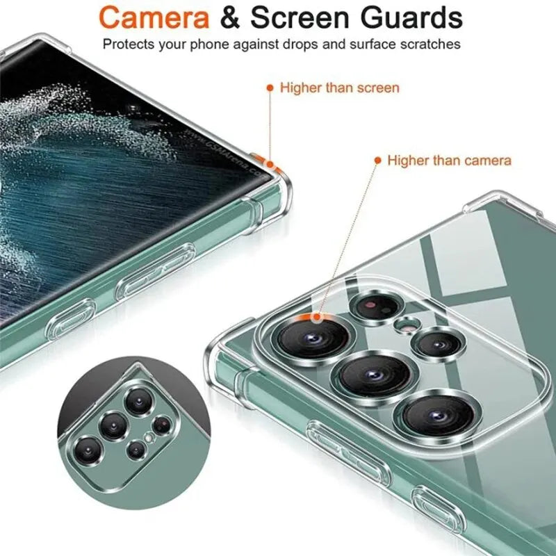 Funda Carcasa Transparente Anti-Golpes para Samsung Galaxy A13/A26/A33-A36/A52-A56 / S21-S25 Plus/Ultra