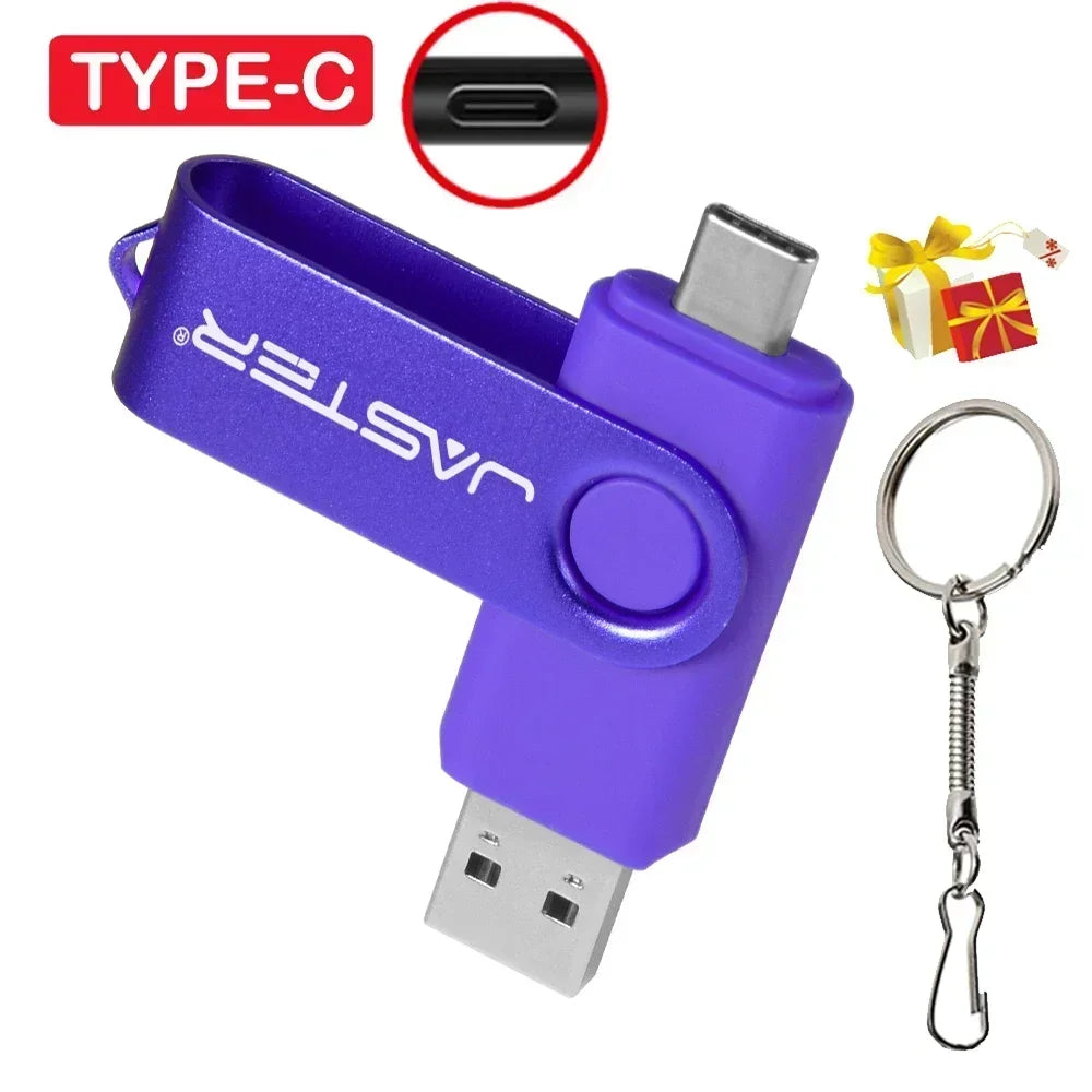 Memoria USB Flash Drive Pendrive Tipo C (32GB/64GB/128GB) con Llavero Regalo Empresarial