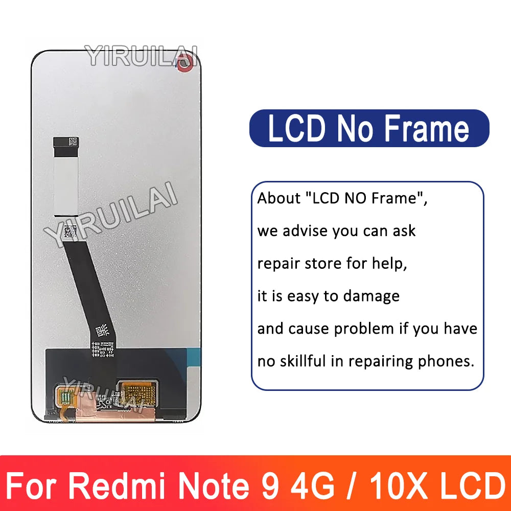 AMOLED Lcd For Xiaomi Redmi Note 9 Display Screen Replacement For Redmi 10X 4G Display M2003J15SG M2003J15SC Screen With Frame