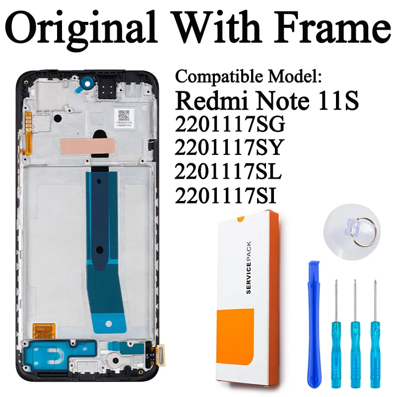 2201117TG 2201117SG Premium Lcd For Xiaomi Redmi Note 11 Display Touch Screen Digitizer Panel Assembly For Redmi Note 11S LCD