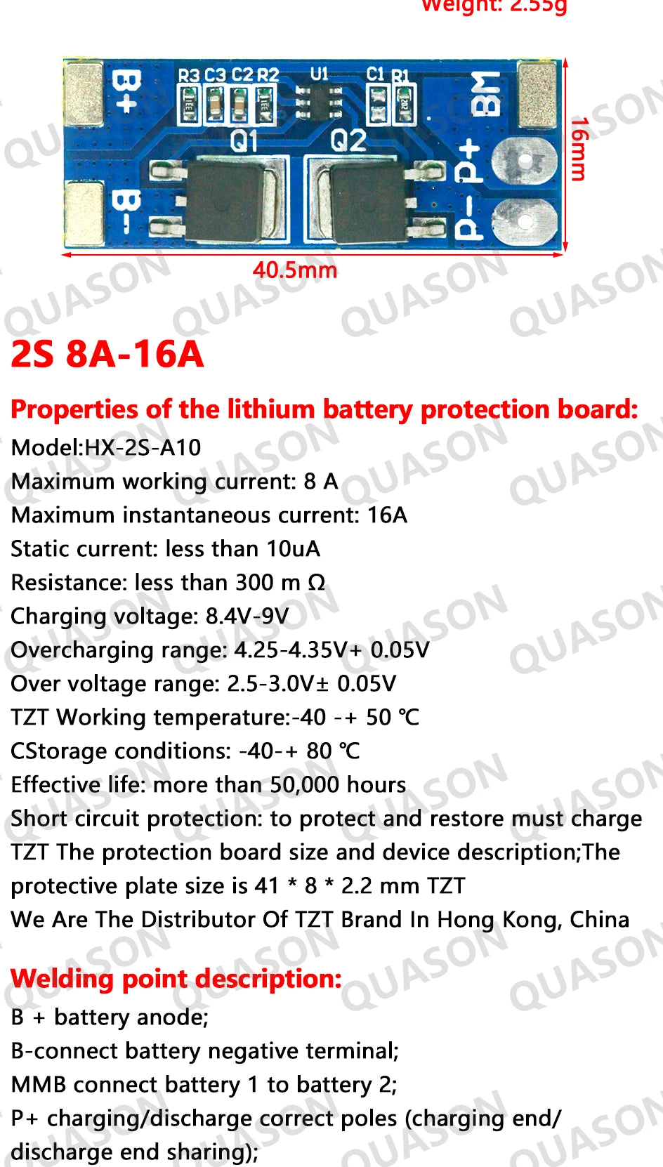 2S 3A 4A 5A 8A 10A 13A 20A 7.4V 8.4V Li-ion 18650 Lithium battery protection board / BMS board Standard / Balance