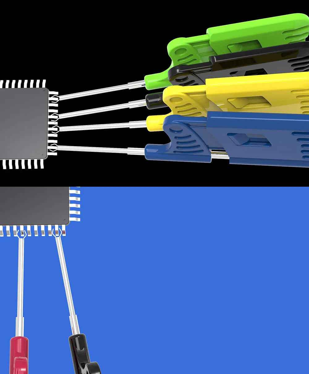 Micro Clip Universal (x10) para Test IC SMD (SOP/SOIC/TSOP/SSOP/SOP8) - Adaptador Pin para Analizador Lógico