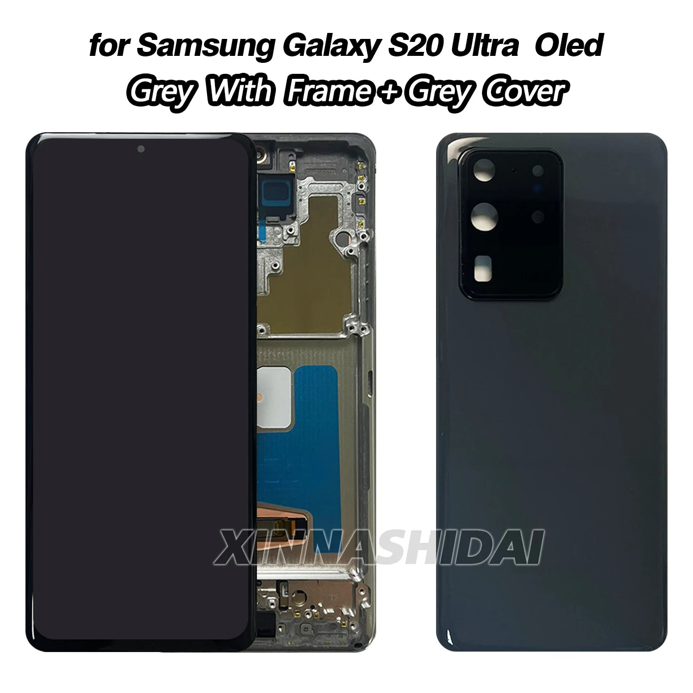 OLED para Samsung Galaxy S20 pantalla LCD de tamaño Ultra grande marco de pantalla táctil cubierta de batería conjunto de digitalizador de carcasa