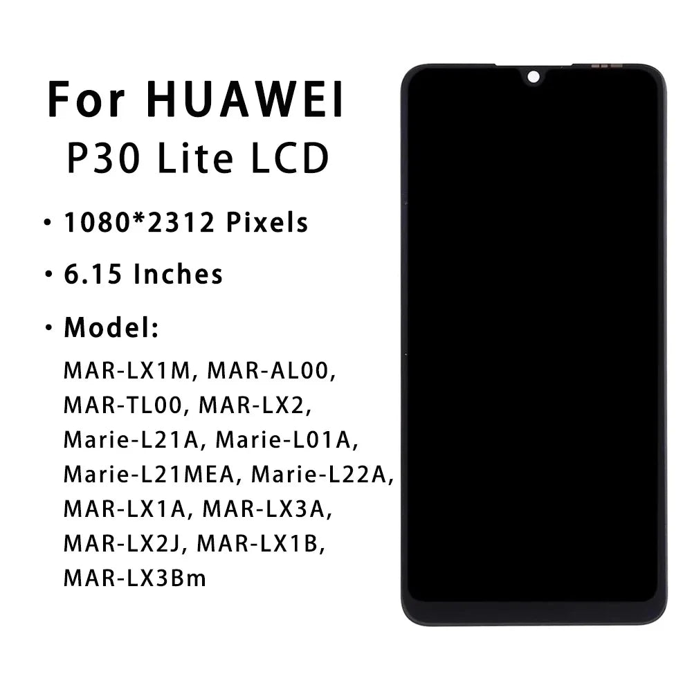 OEM LCD For HUAWEI P30 Lite Display LCD Screen Digitizer Assembly Replace For HUAWEI P30 Lite Nova 4e MAR-LX1A LX2 LX3A Screen